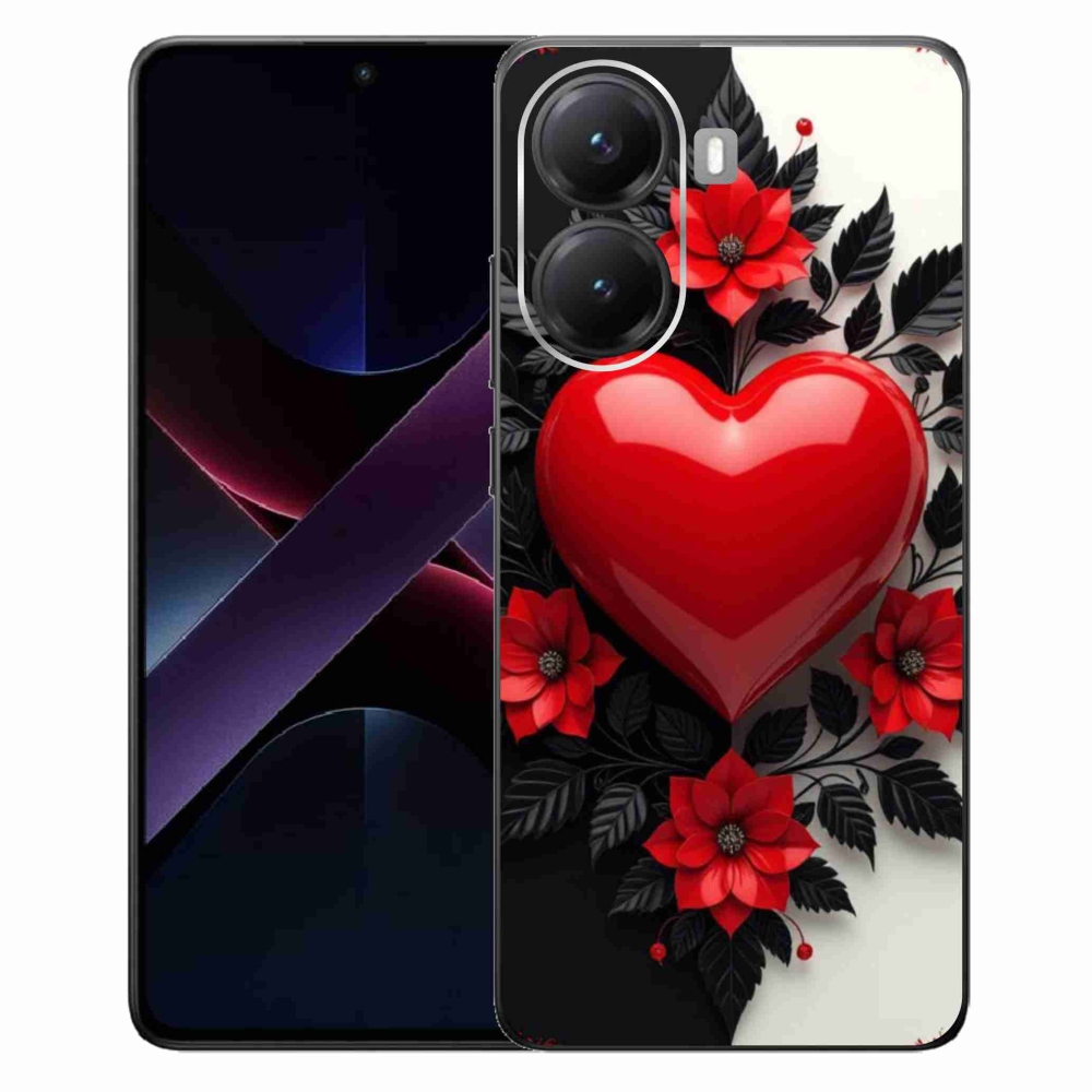 Gélový kryt mmCase na Xiaomi Poco X7 Pro 5G - červené srdce