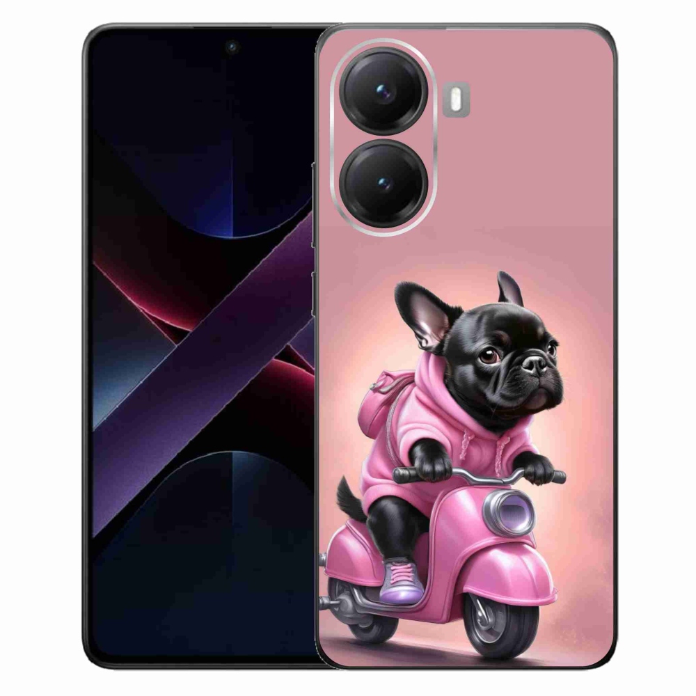 Gélový kryt mmCase na Xiaomi Poco X7 Pro 5G - francúzsky buldoček na skútri