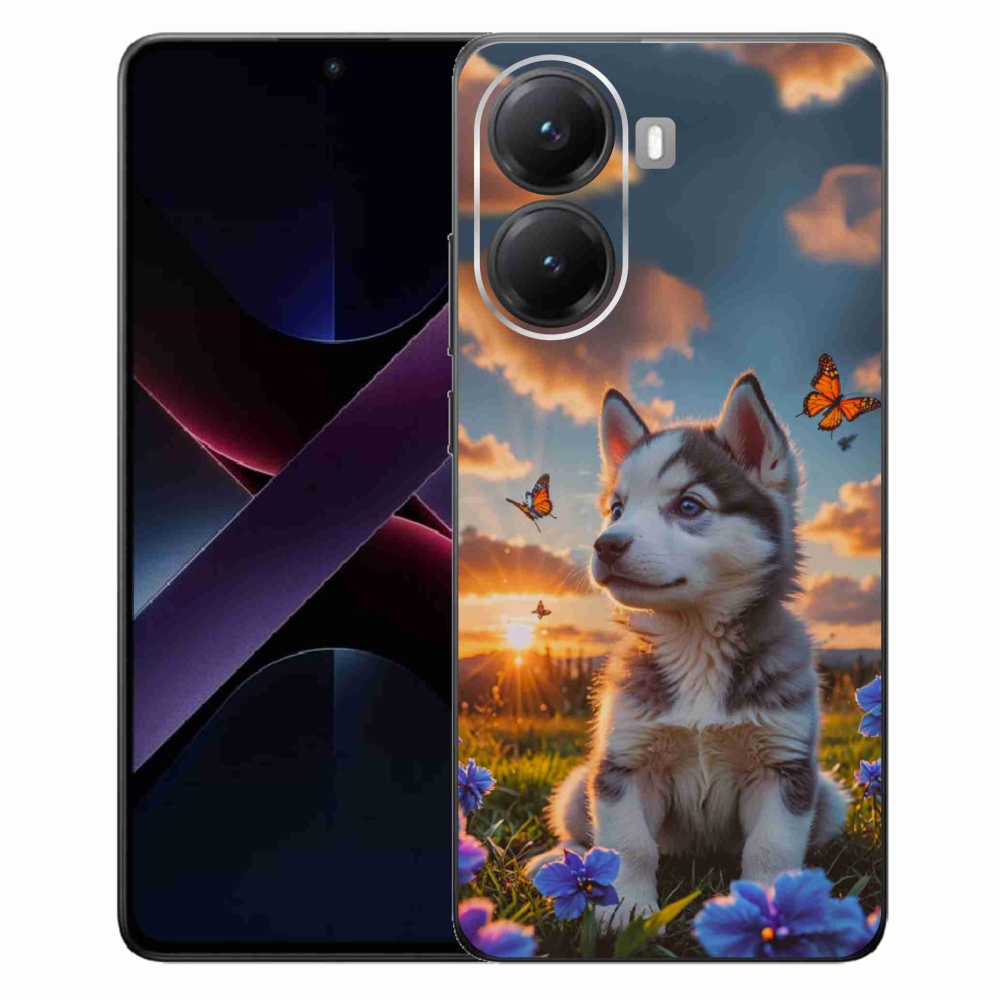 Gélový kryt mmCase na Xiaomi Poco X7 Pro 5G - husky pri západe slnka