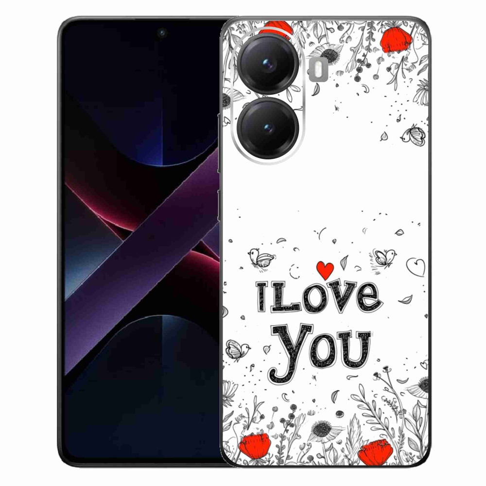Gélový kryt mmCase na Xiaomi Poco X7 Pro 5G - I love you biele pozadie