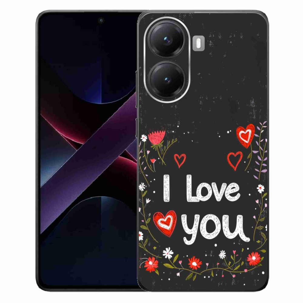 Gélový kryt mmCase na Xiaomi Poco X7 Pro 5G - I love you čierne pozadie