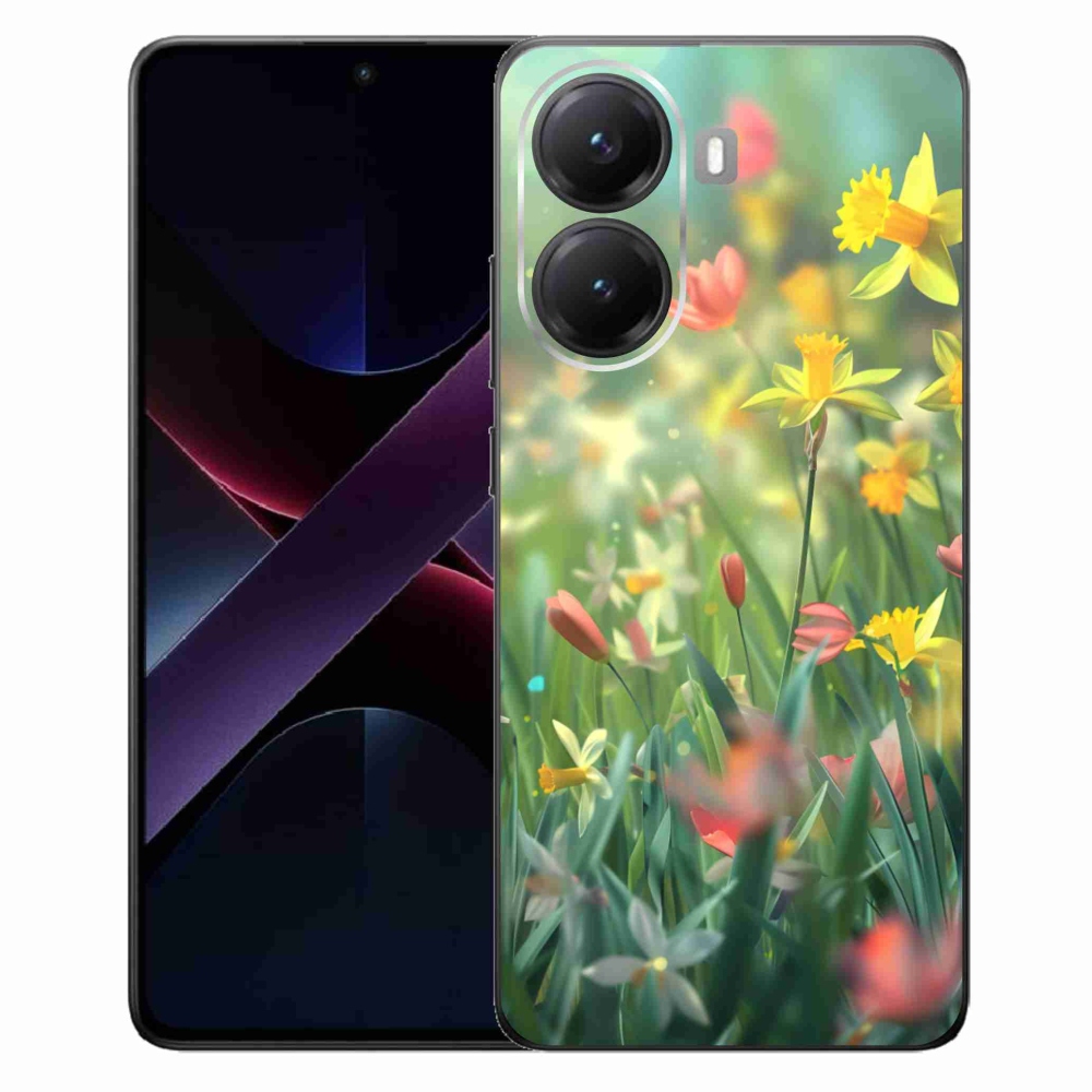 Gélový kryt mmCase na Xiaomi Poco X7 Pro 5G - jarné kvety