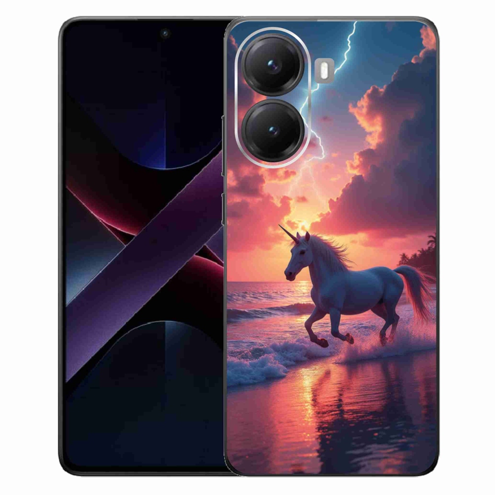 Gélový kryt mmCase na Xiaomi Poco X7 Pro 5G - jednorožec na pláži