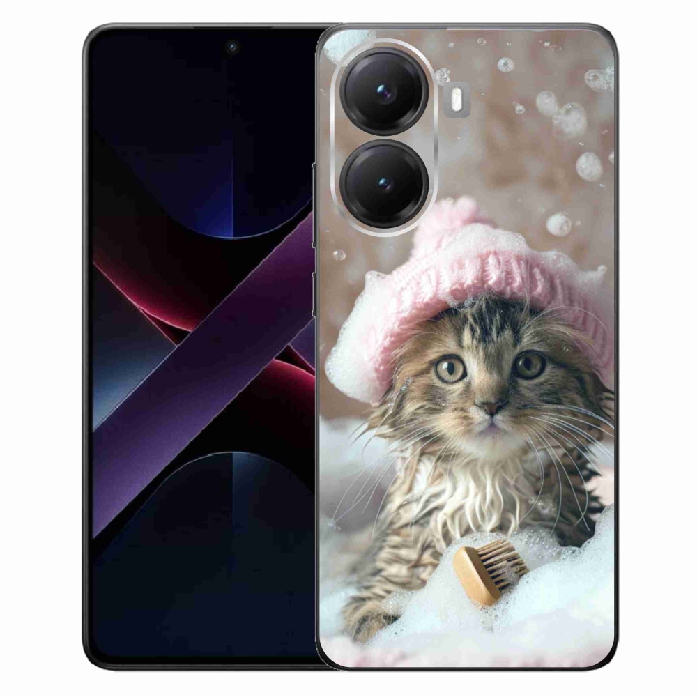 Gélový kryt mmCase na Xiaomi Poco X7 Pro 5G - mačiatko a kúpeľ