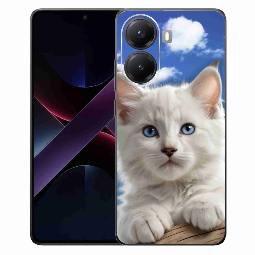 Gélový kryt mmCase na Xiaomi Poco X7 Pro 5G - mačiatko a oblaky