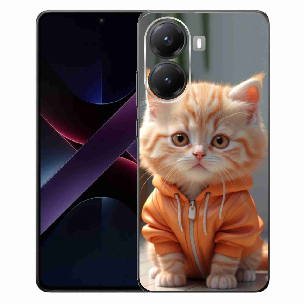 Gélový kryt mmCase na Xiaomi Poco X7 Pro 5G - mačiatko v mikine