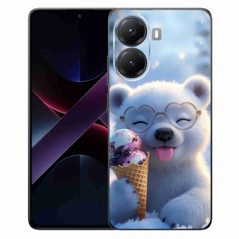 Gélový kryt mmCase na Xiaomi Poco X7 Pro 5G - medvedík so zmrzlinou