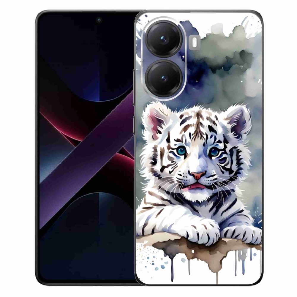 Gélový kryt mmCase na Xiaomi Poco X7 Pro 5G - mláďa bieleho tigra
