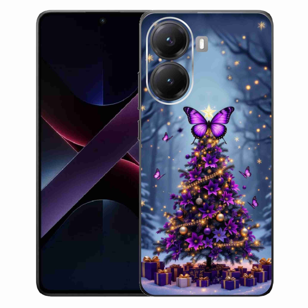 Gélový kryt mmCase na Xiaomi Poco X7 Pro 5G - motýlí vianočný stromček