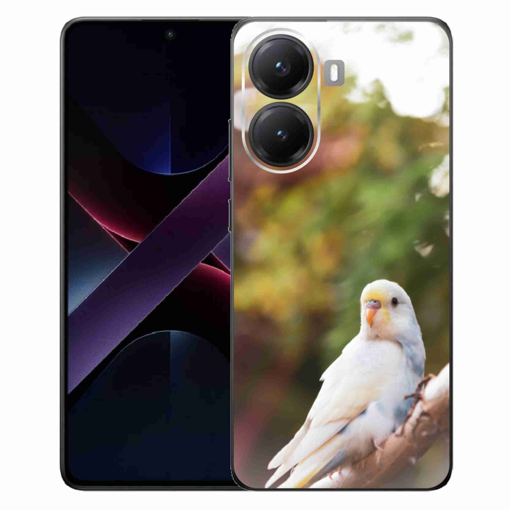 Gélový kryt mmCase na Xiaomi Poco X7 Pro 5G - papagáj andulka biela
