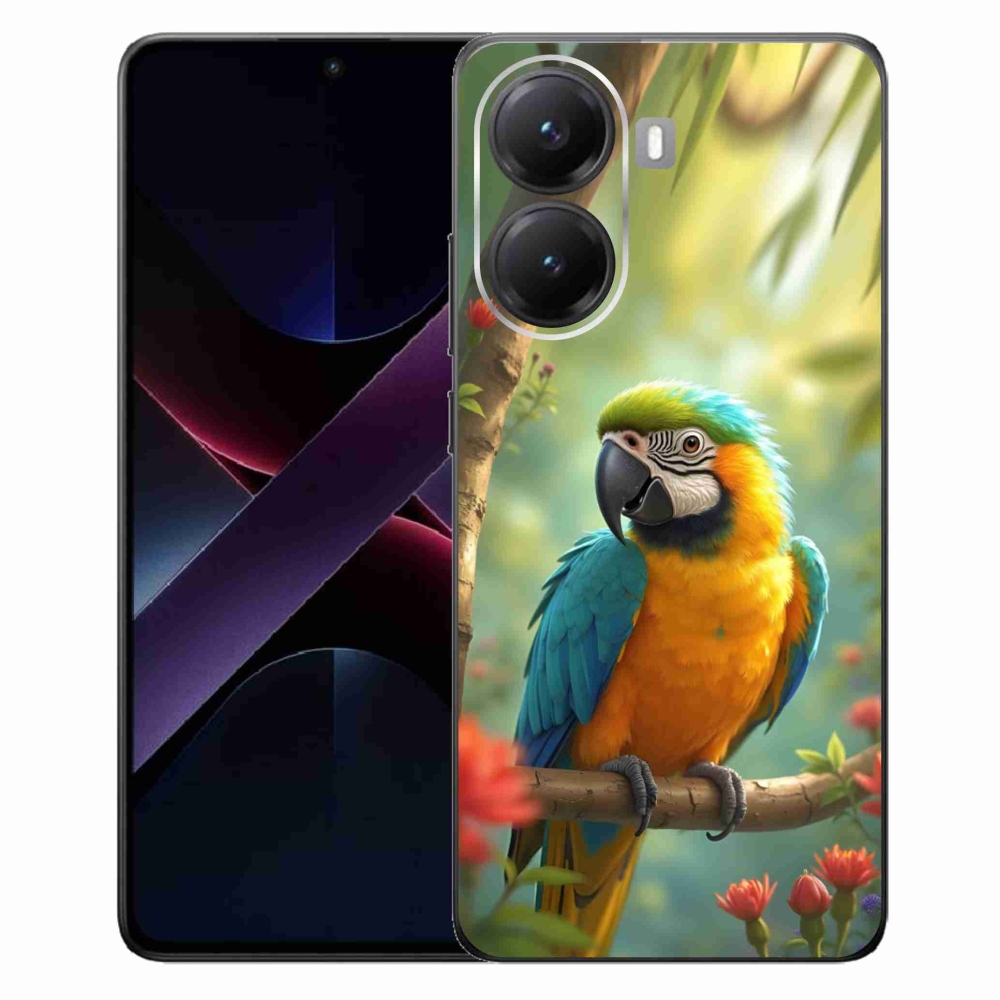 Gélový kryt mmCase na Xiaomi Poco X7 Pro 5G - papagáj ara modrožltá