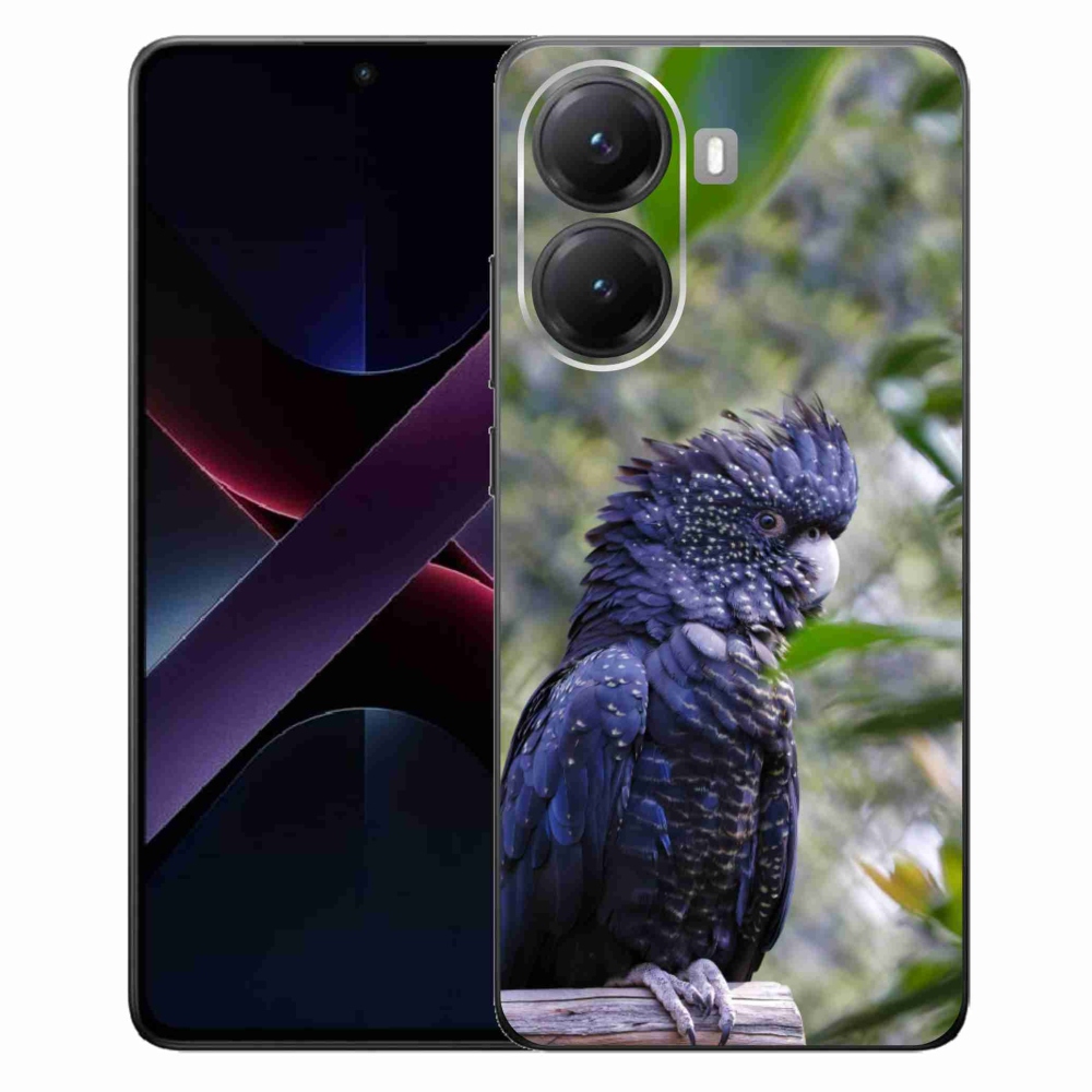 Gélový kryt mmCase na Xiaomi Poco X7 Pro 5G - papagáj kakadu čierny