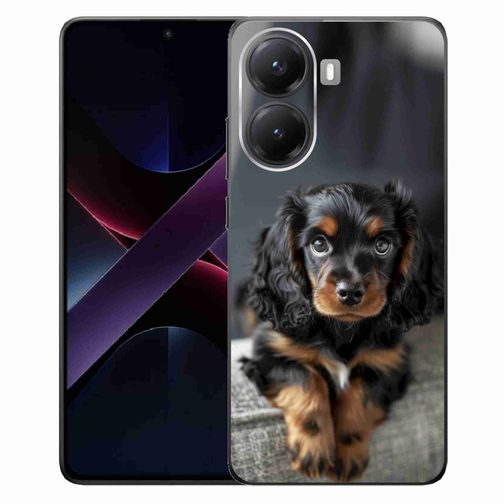 Gélový kryt mmCase na Xiaomi Poco X7 Pro 5G - roztomilý dlhosrstý jazvečík