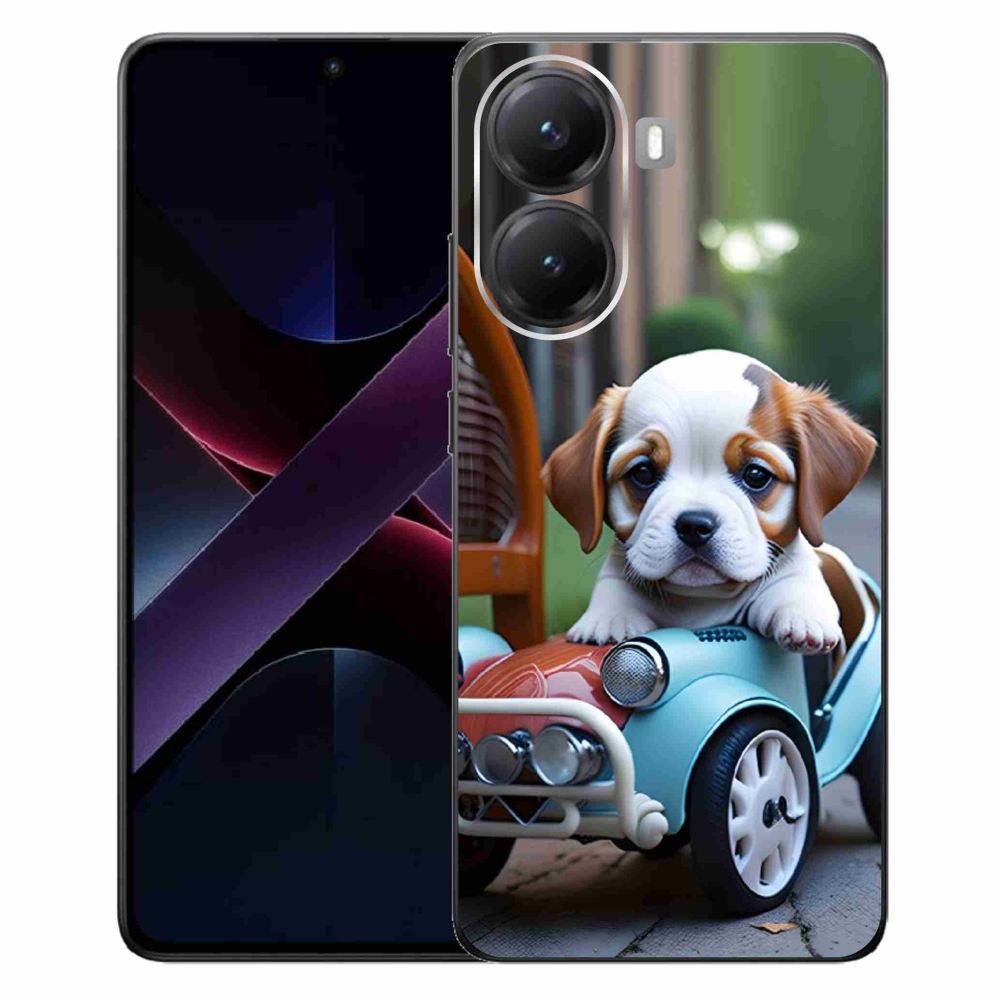 Gélový kryt mmCase na Xiaomi Poco X7 Pro 5G - šteňa v retro aute