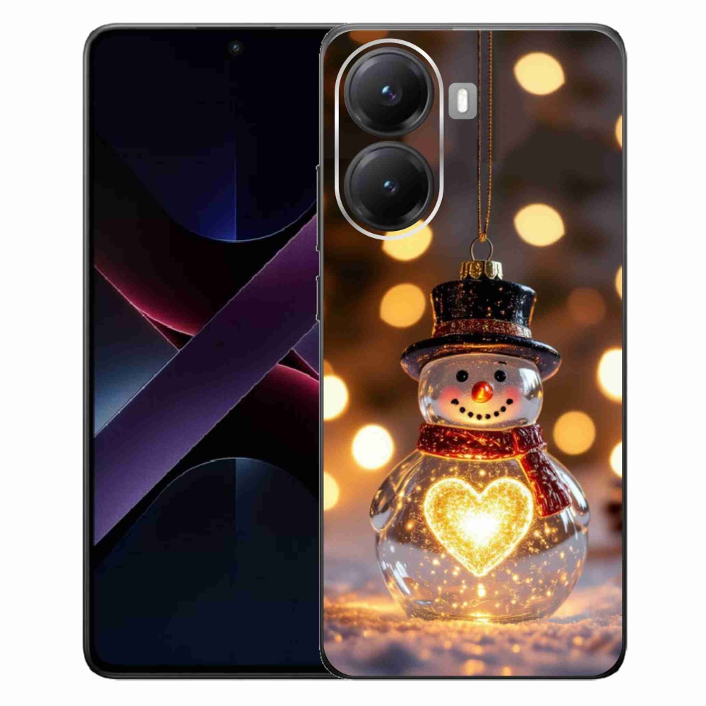 Gélový kryt mmCase na Xiaomi Poco X7 Pro 5G - svietiaci vianočný snehuliak