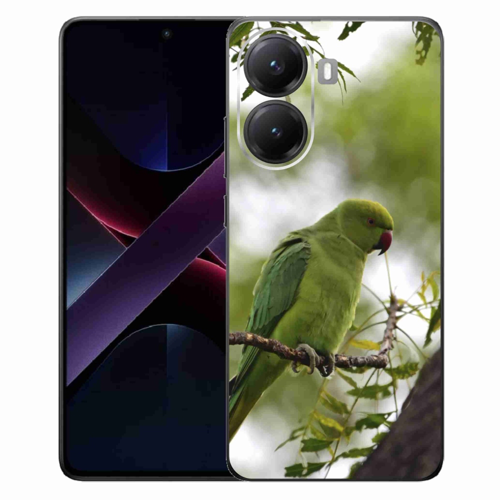 Gélový kryt mmCase na Xiaomi Poco X7 Pro 5G - zelený papagáj