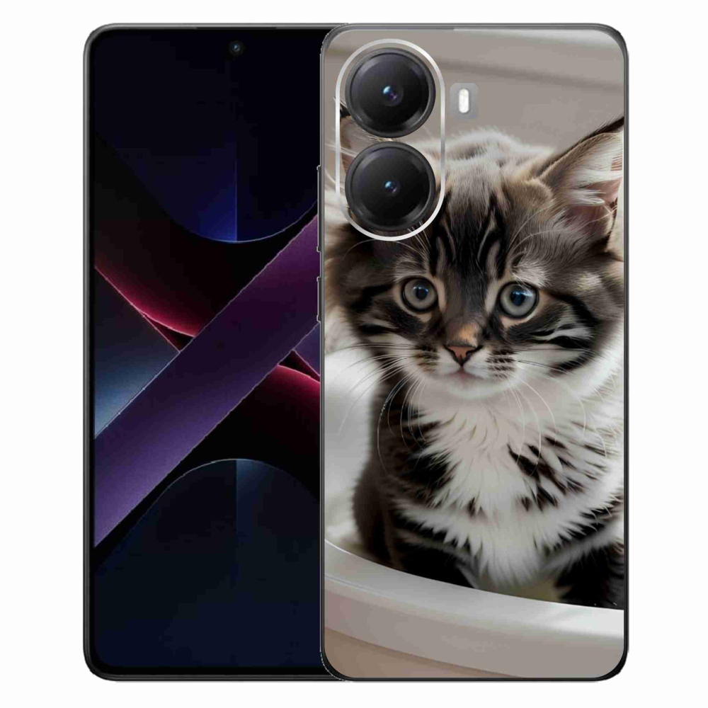 Gélový kryt mmCase na Xiaomi Poco X7 Pro 5G - zvedavé mačiatko