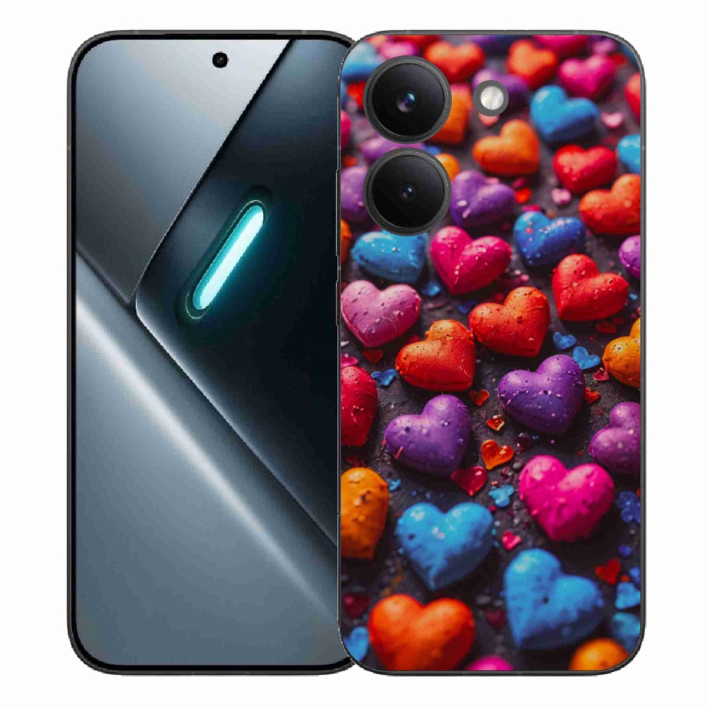 Gélový kryt mmCase na Xiaomi Poco X8 Pro - farebné srdcia