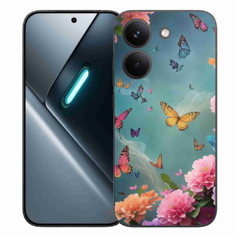 Gélový kryt mmCase na Xiaomi Poco X8 Pro - farebné kvety a motýle