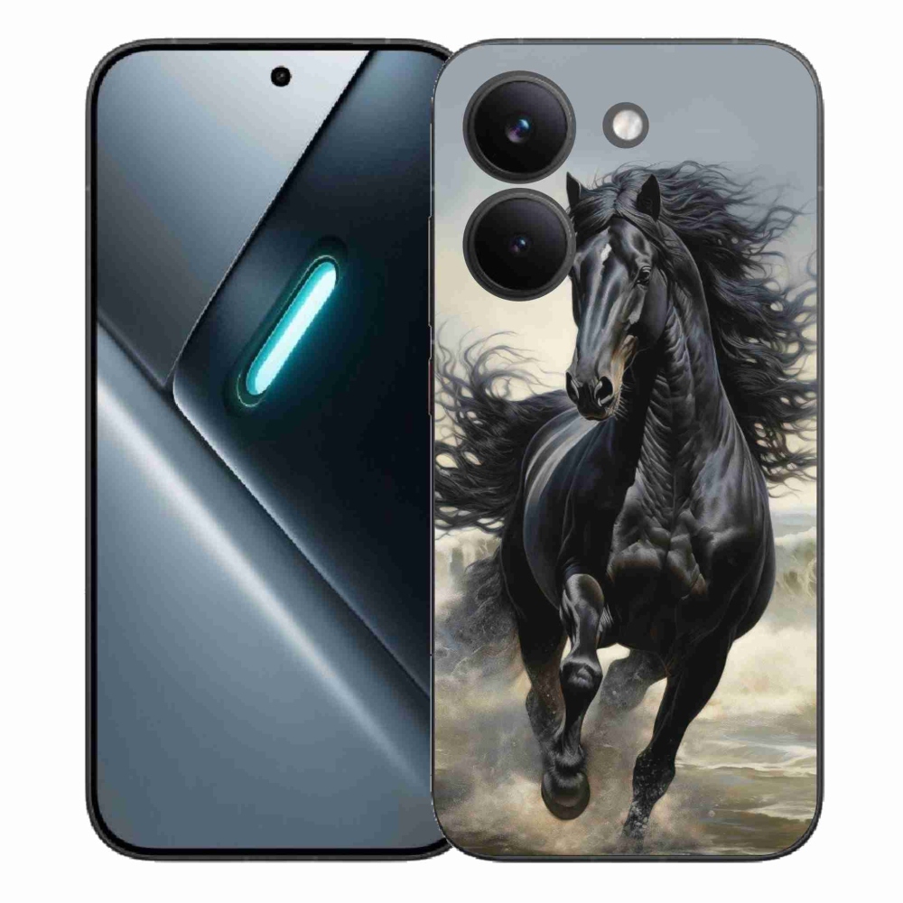 Gélový kryt mmCase na Xiaomi Poco X8 Pro - bežiaci čierny kôň