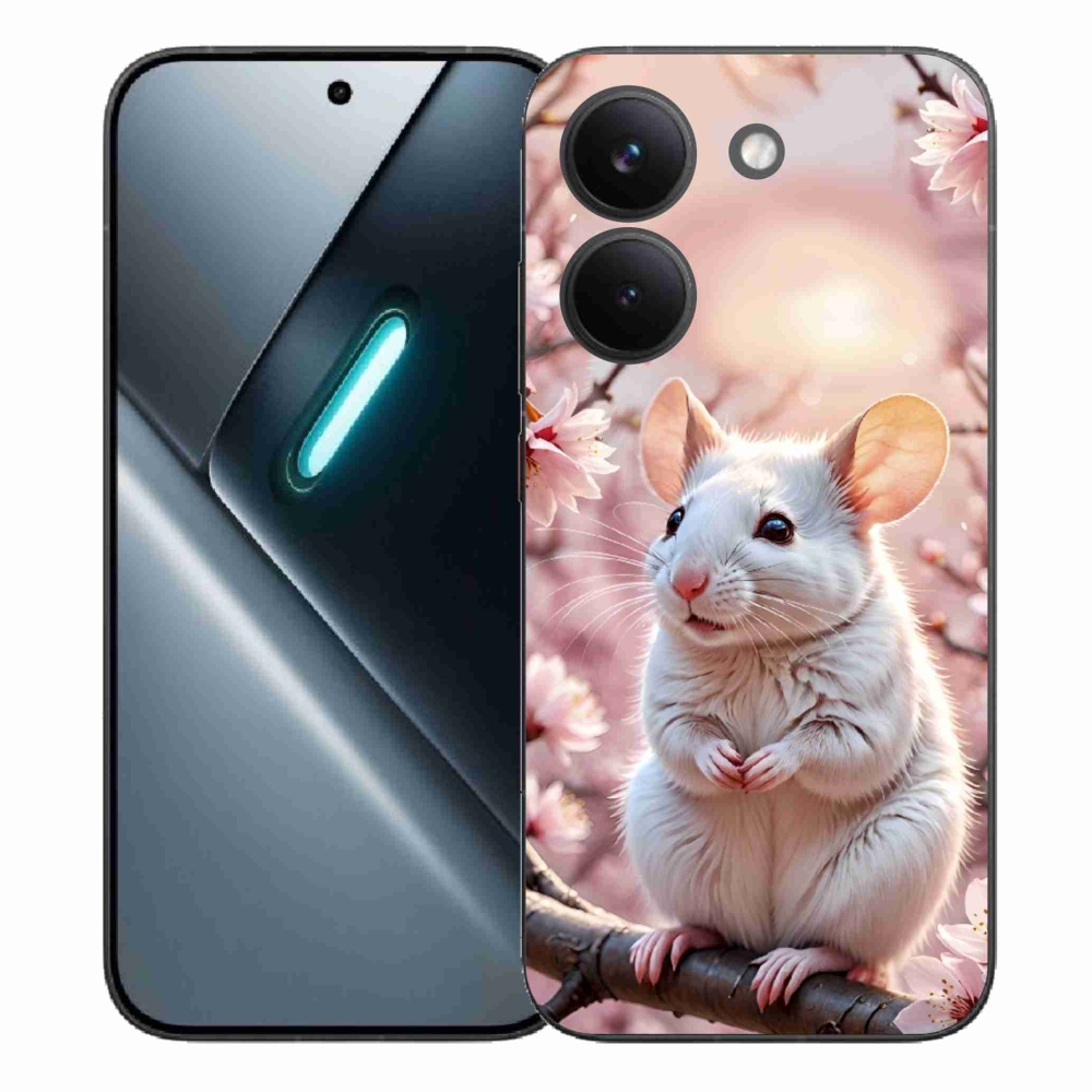 Gélový kryt mmCase na Xiaomi Poco X8 Pro - biela myš na vetve