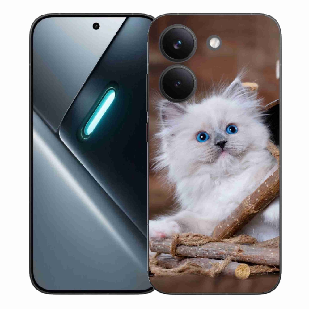 Gélový kryt mmCase na Xiaomi Poco X8 Pro - biele mačiatko