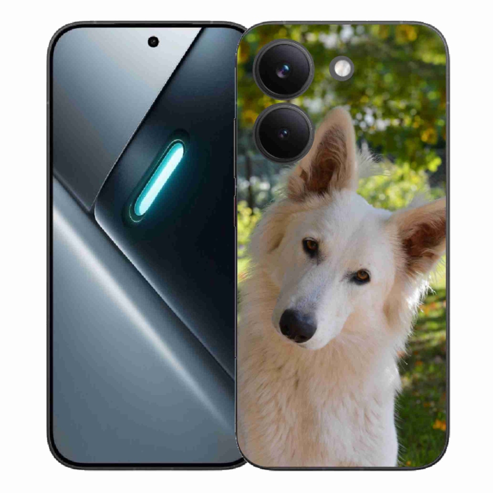 Gélový kryt mmCase na Xiaomi Poco X8 Pro - biely švajčiarsky ovčiak 1