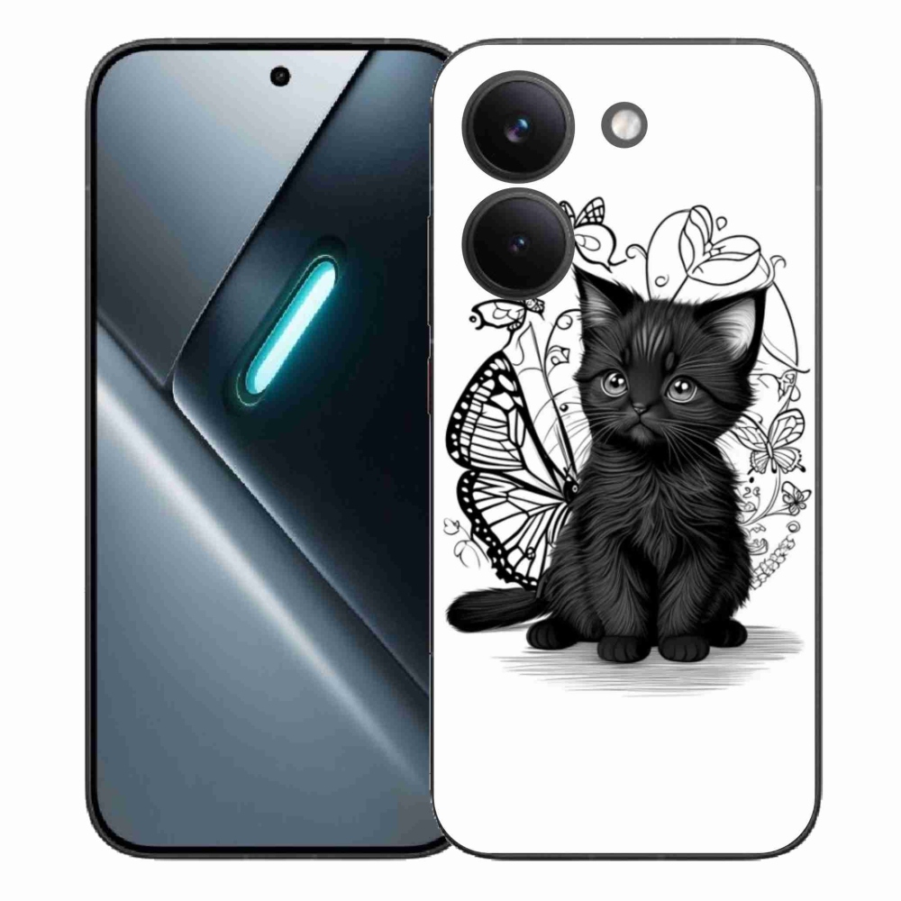 Gélový kryt mmCase na Xiaomi Poco X8 Pro - čierne mačiatko