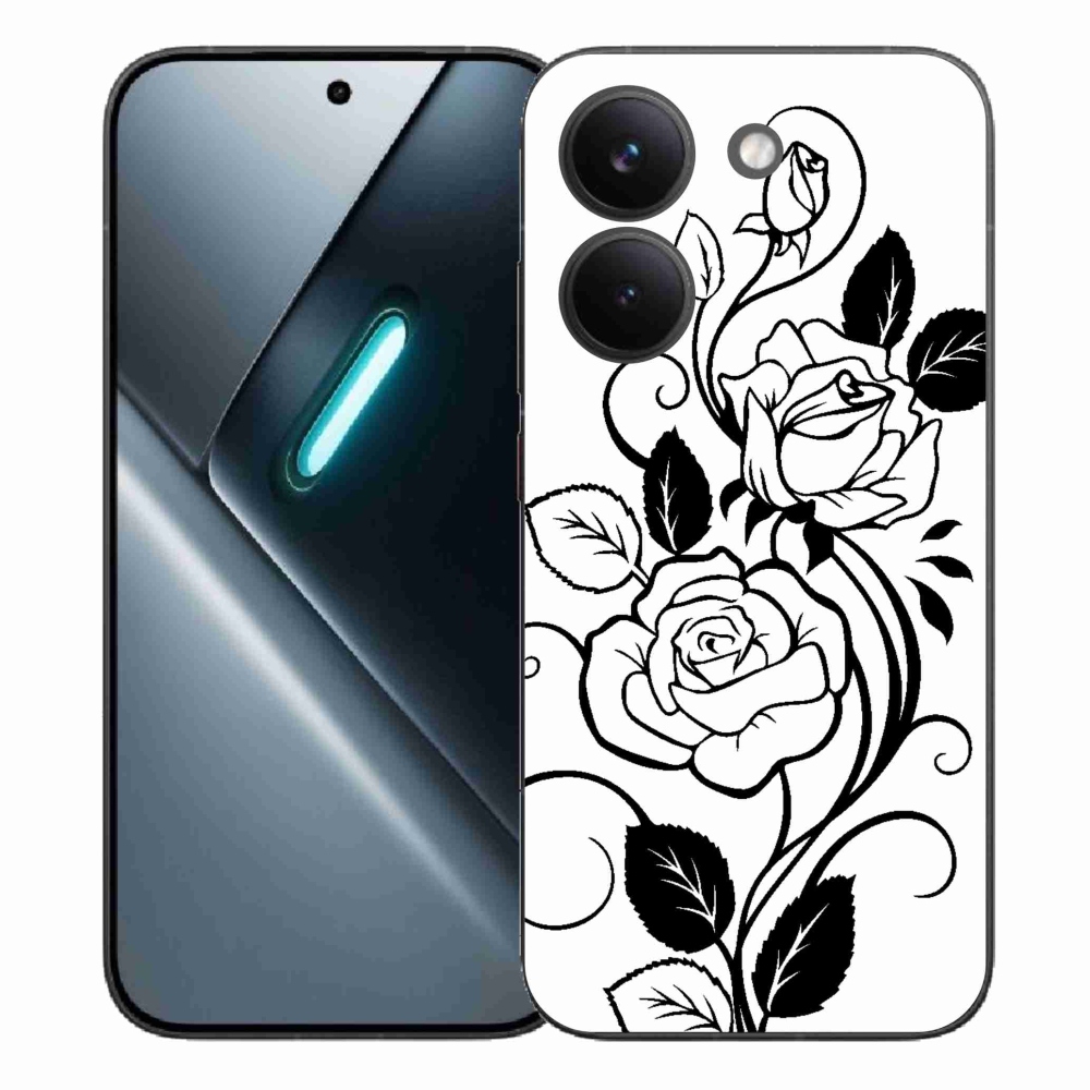 Gélový kryt mmCase na Xiaomi Poco X8 Pro - čiernobiela ruža