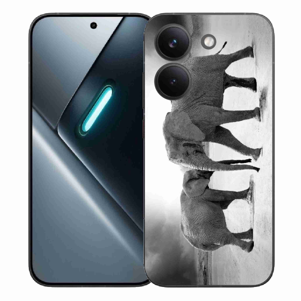 Gélový kryt mmCase na Xiaomi Poco X8 Pro - čiernobieli slony