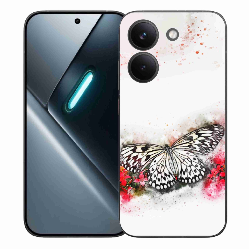 Gélový kryt mmCase na Xiaomi Poco X8 Pro - čiernobiely motýľ