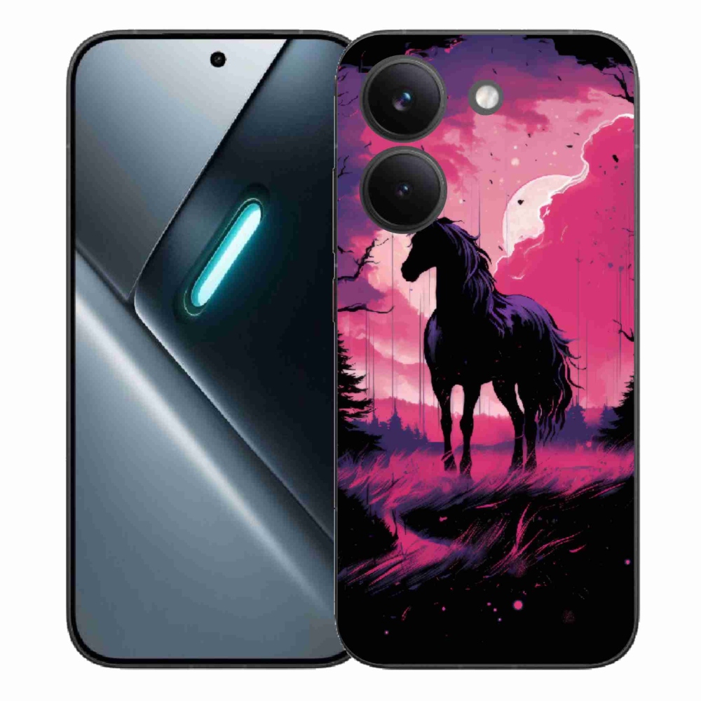 Gélový kryt mmCase na Xiaomi Poco X8 Pro - čierny kreslený kôň 1