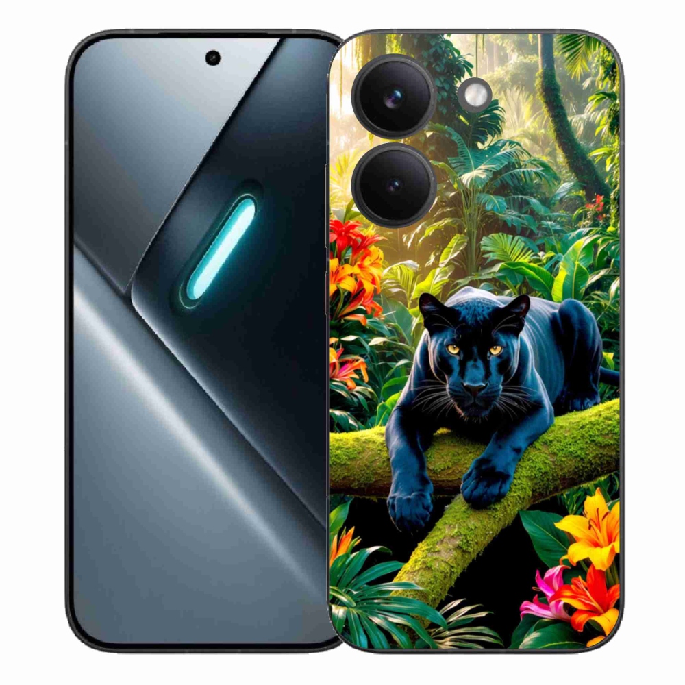 Gélový kryt mmCase na Xiaomi Poco X8 Pro - čierny panter v džungli