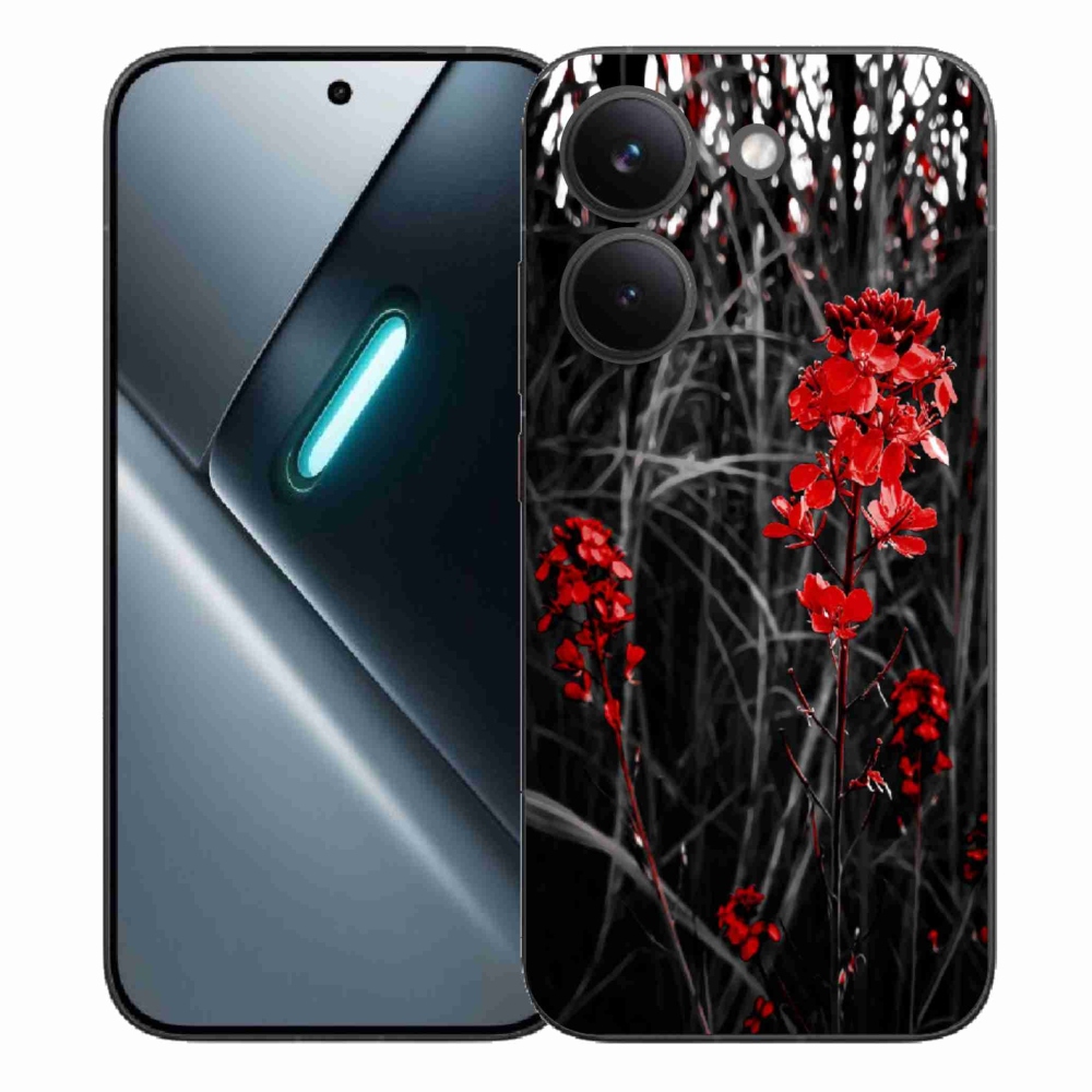 Gélový kryt mmCase na Xiaomi Poco X8 Pro - červená rastlina