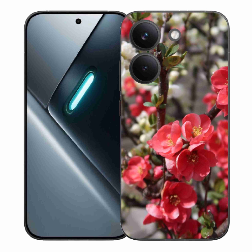 Gélový kryt mmCase na Xiaomi Poco X8 Pro - červené kvety