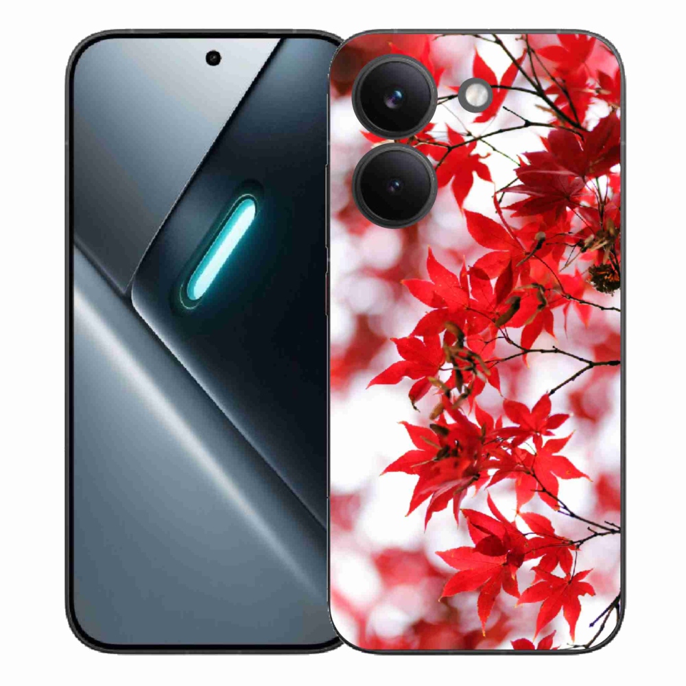 Gélový kryt mmCase na Xiaomi Poco X8 Pro - červené listy