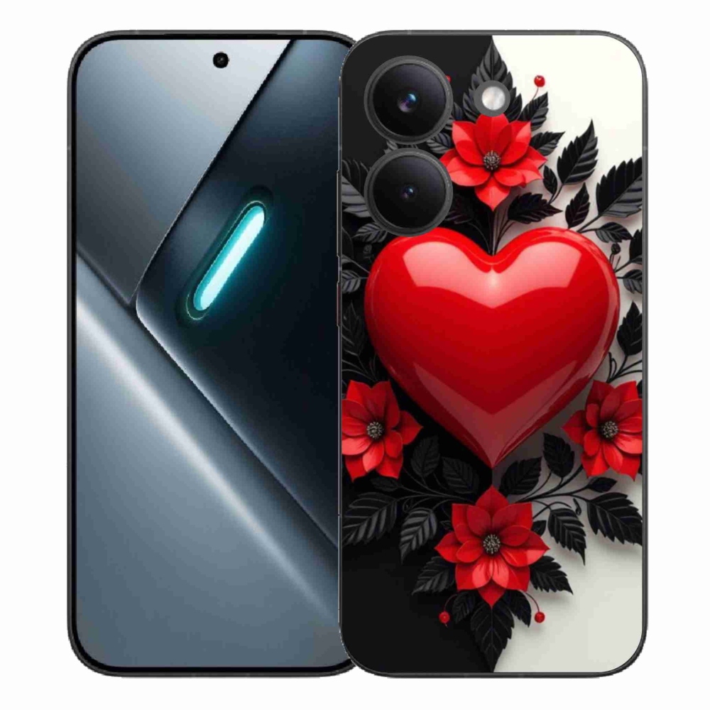 Gélový kryt mmCase na Xiaomi Poco X8 Pro - červené srdce