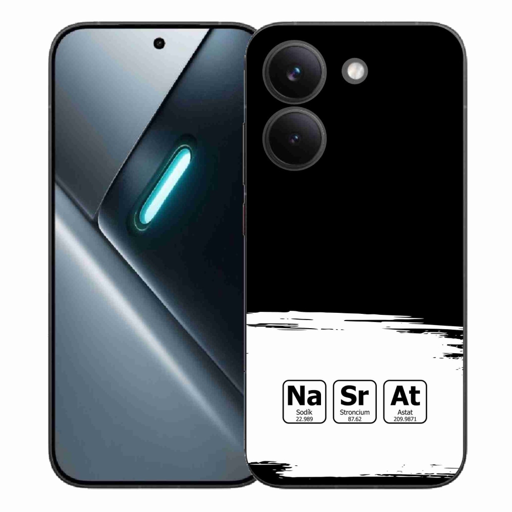 Gélový kryt mmCase na Xiaomi Poco X8 Pro - chemické prvky bieločierne pozadie