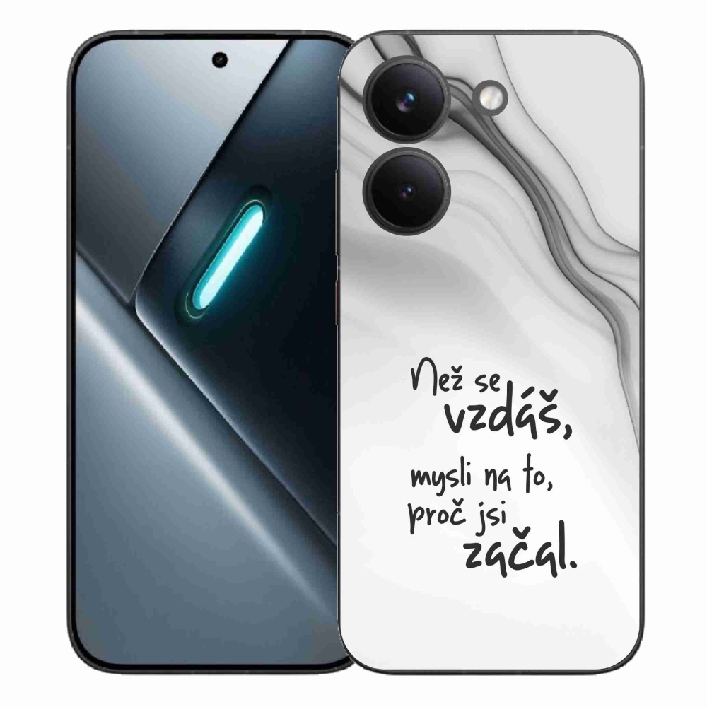 Gélový kryt mmCase na Xiaomi Poco X8 Pro - citát 2 biele pozadie