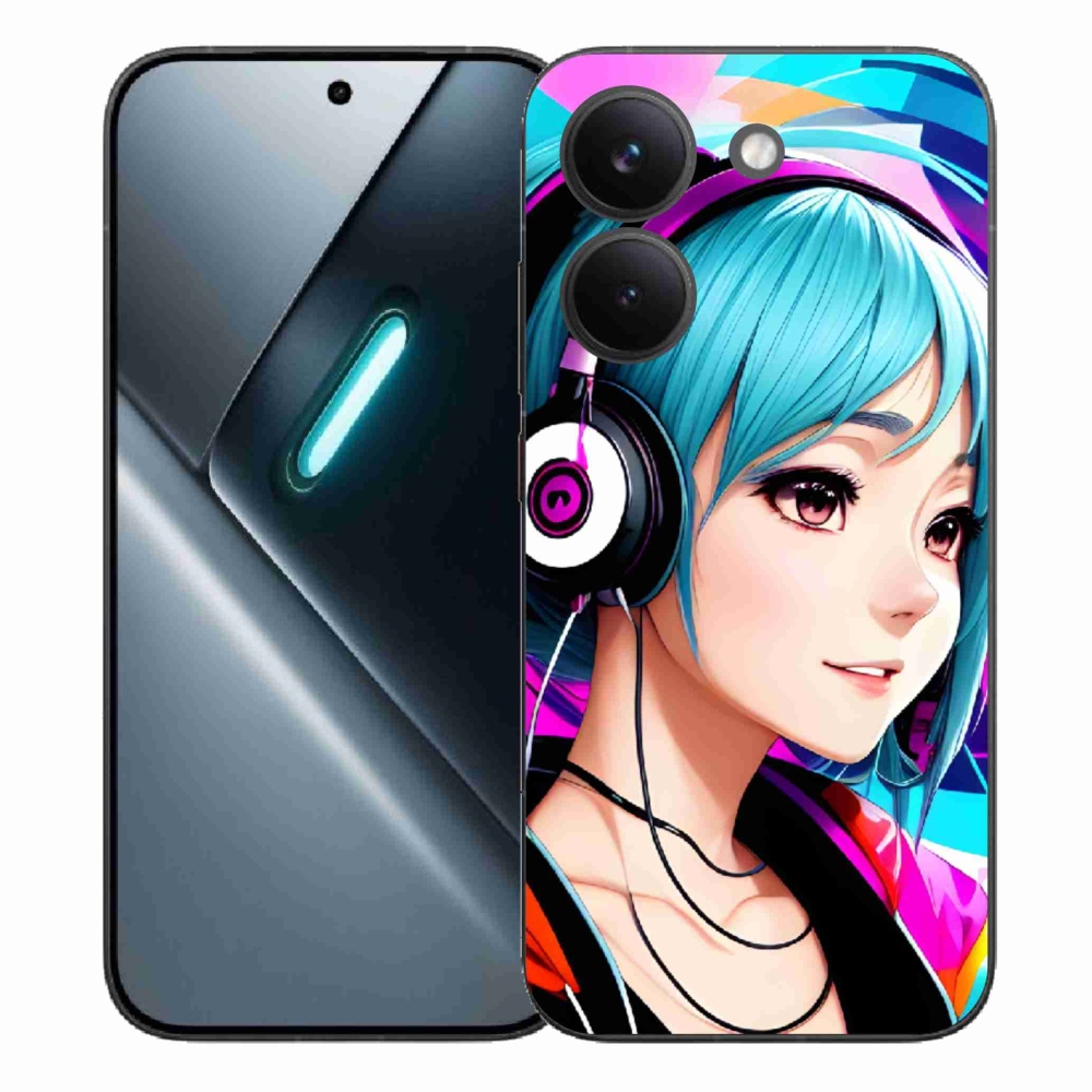 Gélový kryt mmCase na Xiaomi Poco X8 Pro - dievča so slúchadlami