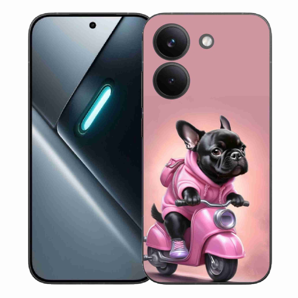Gélový kryt mmCase na Xiaomi Poco X8 Pro - francúzsky buldoček na skútri