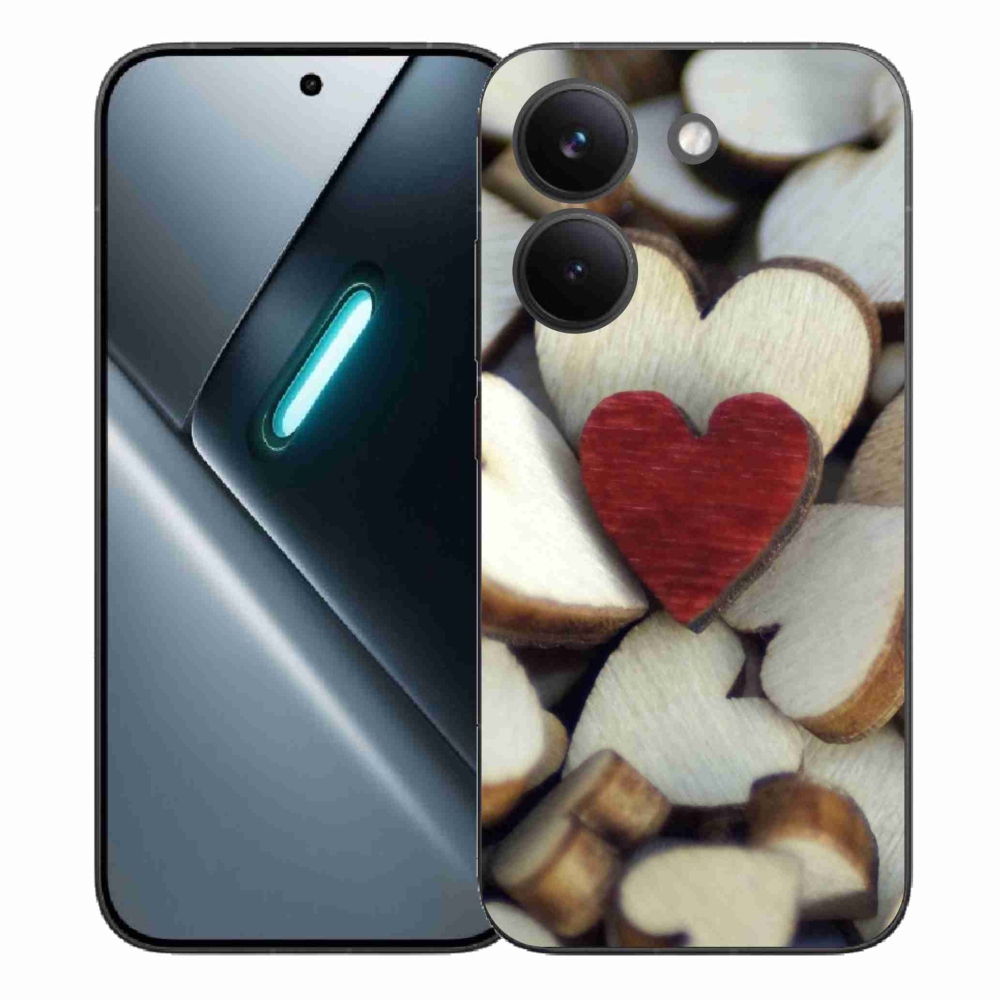 Gélový kryt mmCase na Xiaomi Poco X8 Pro - gravírované červené srdce