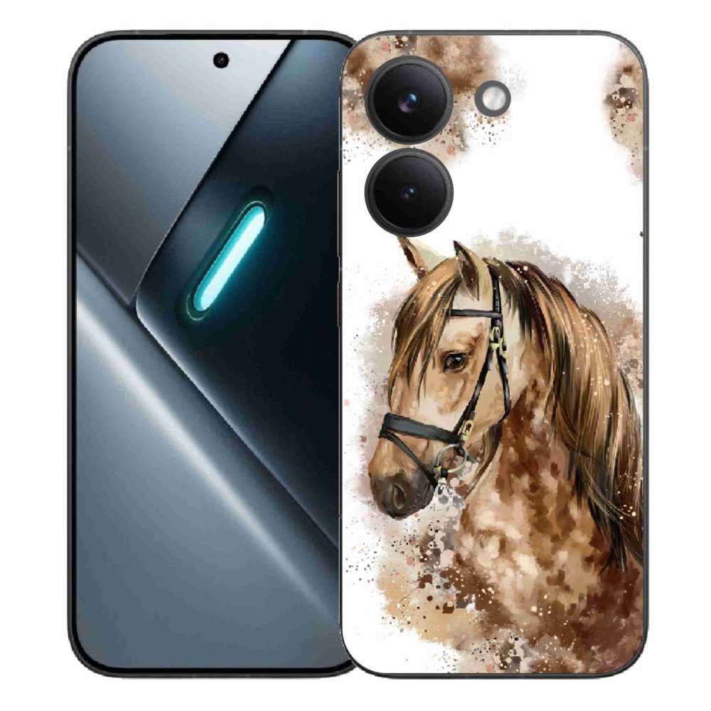 Gélový kryt mmCase na Xiaomi Poco X8 Pro - hnedý kreslený kôň