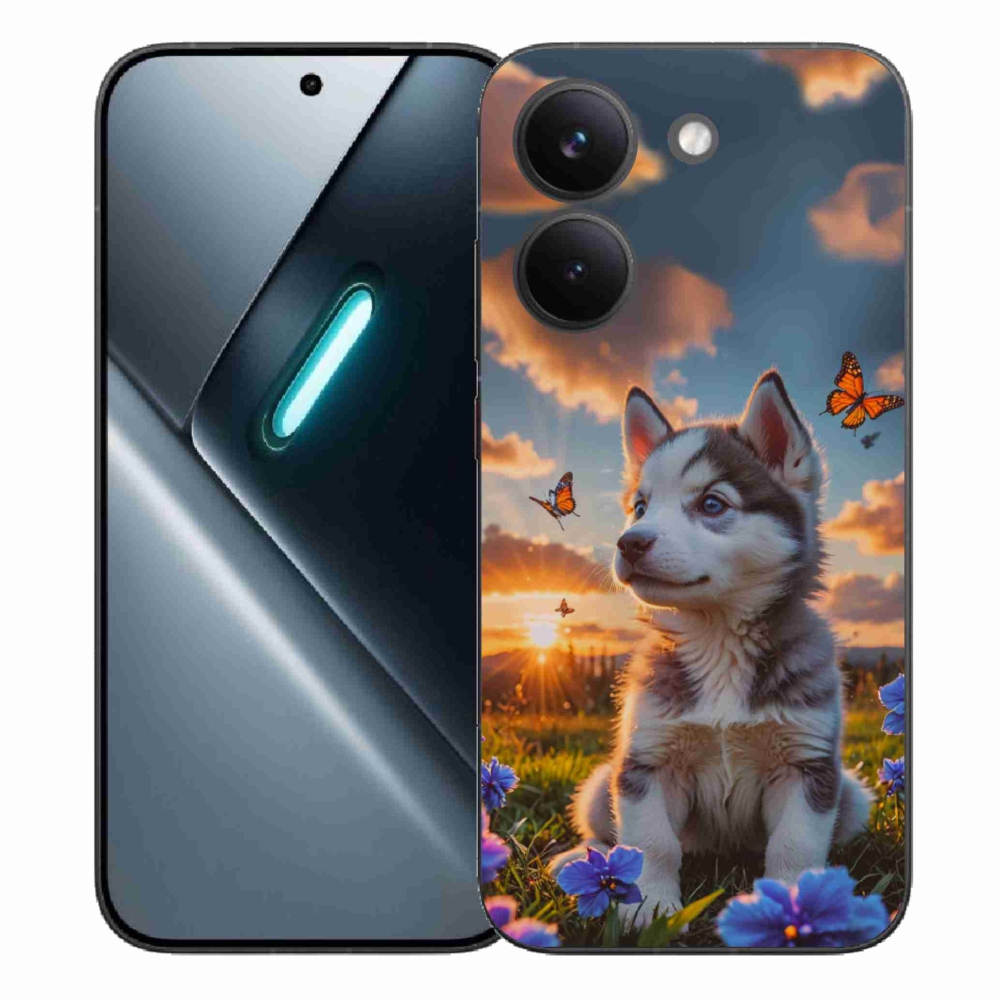 Gélový kryt mmCase na Xiaomi Poco X8 Pro - husky pri západe slnka