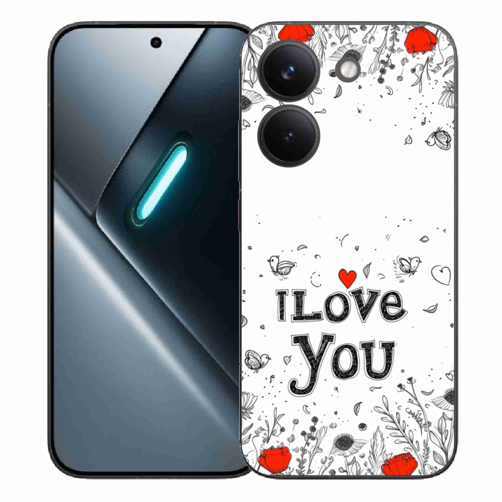 Gélový kryt mmCase na Xiaomi Poco X8 Pro - I love you biele pozadie