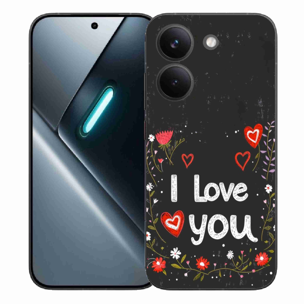 Gélový kryt mmCase na Xiaomi Poco X8 Pro - I love you čierne pozadie