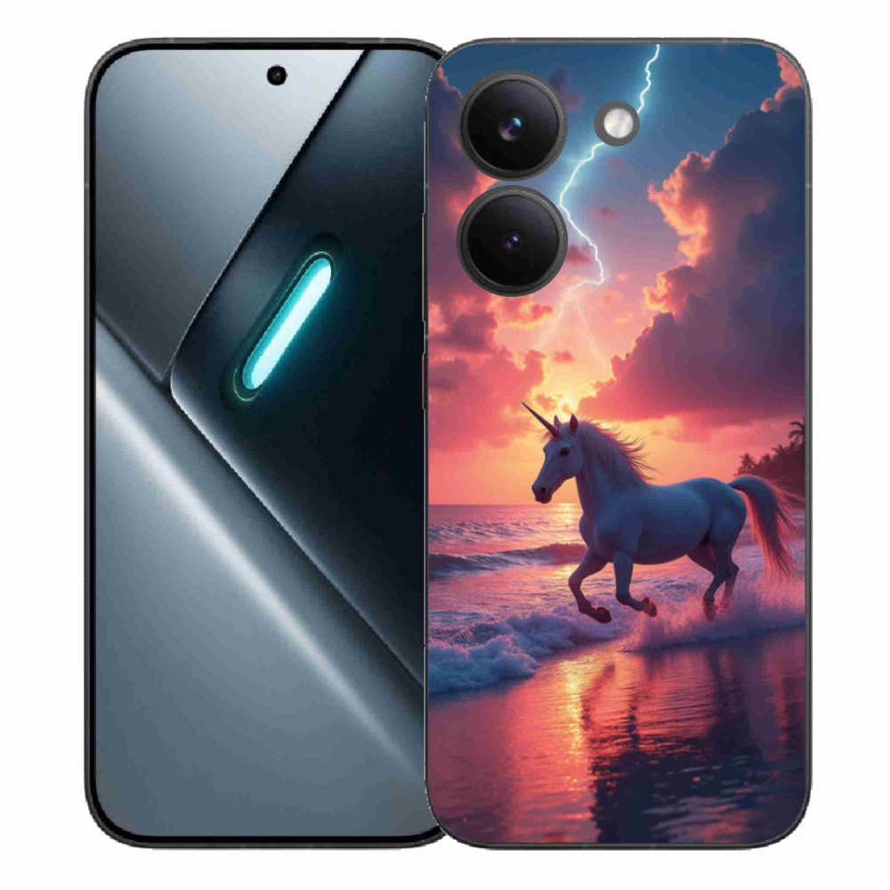 Gélový kryt mmCase na Xiaomi Poco X8 Pro - jednorožec na pláži