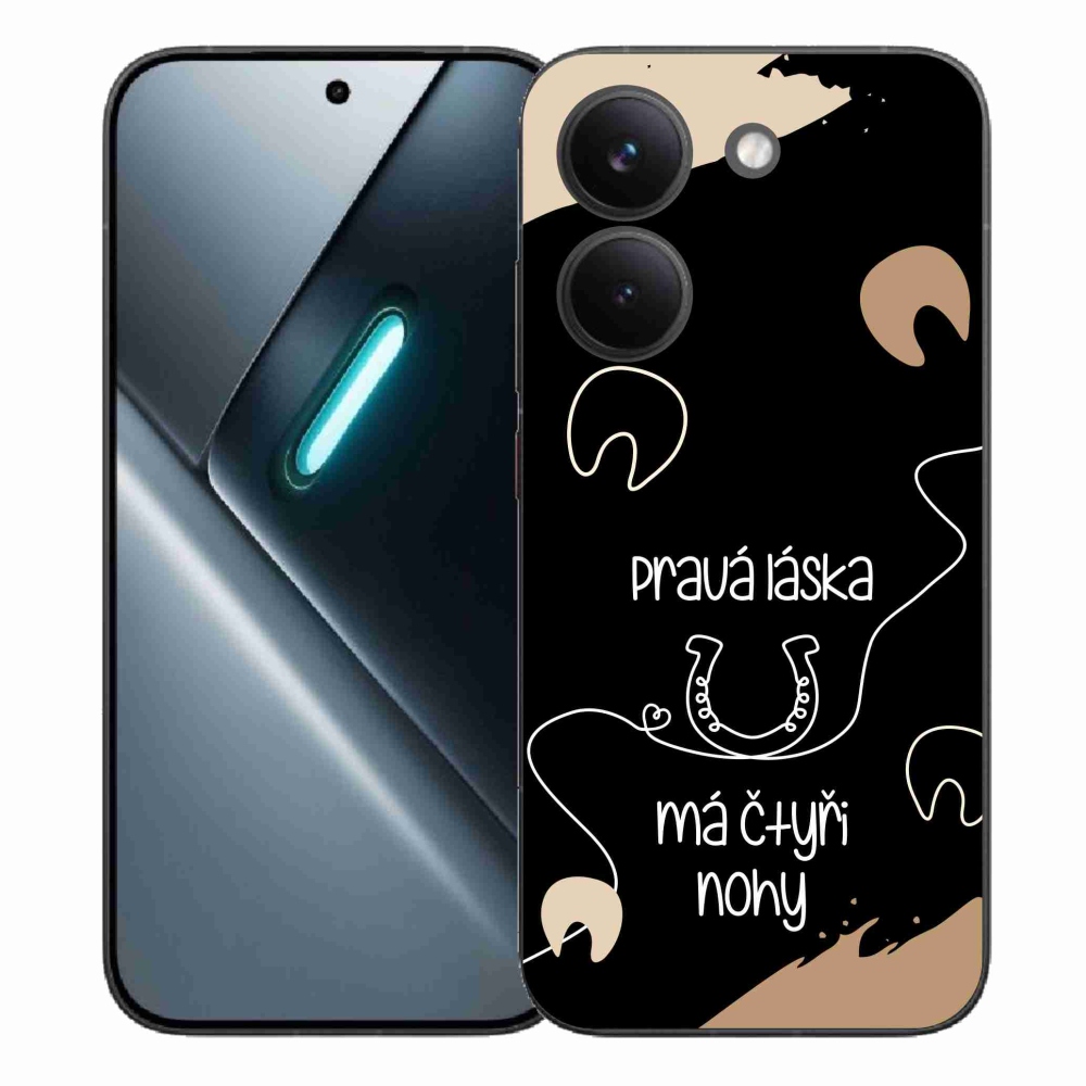 Gélový kryt mmCase na Xiaomi Poco X8 Pro - konský motív čierne pozadie