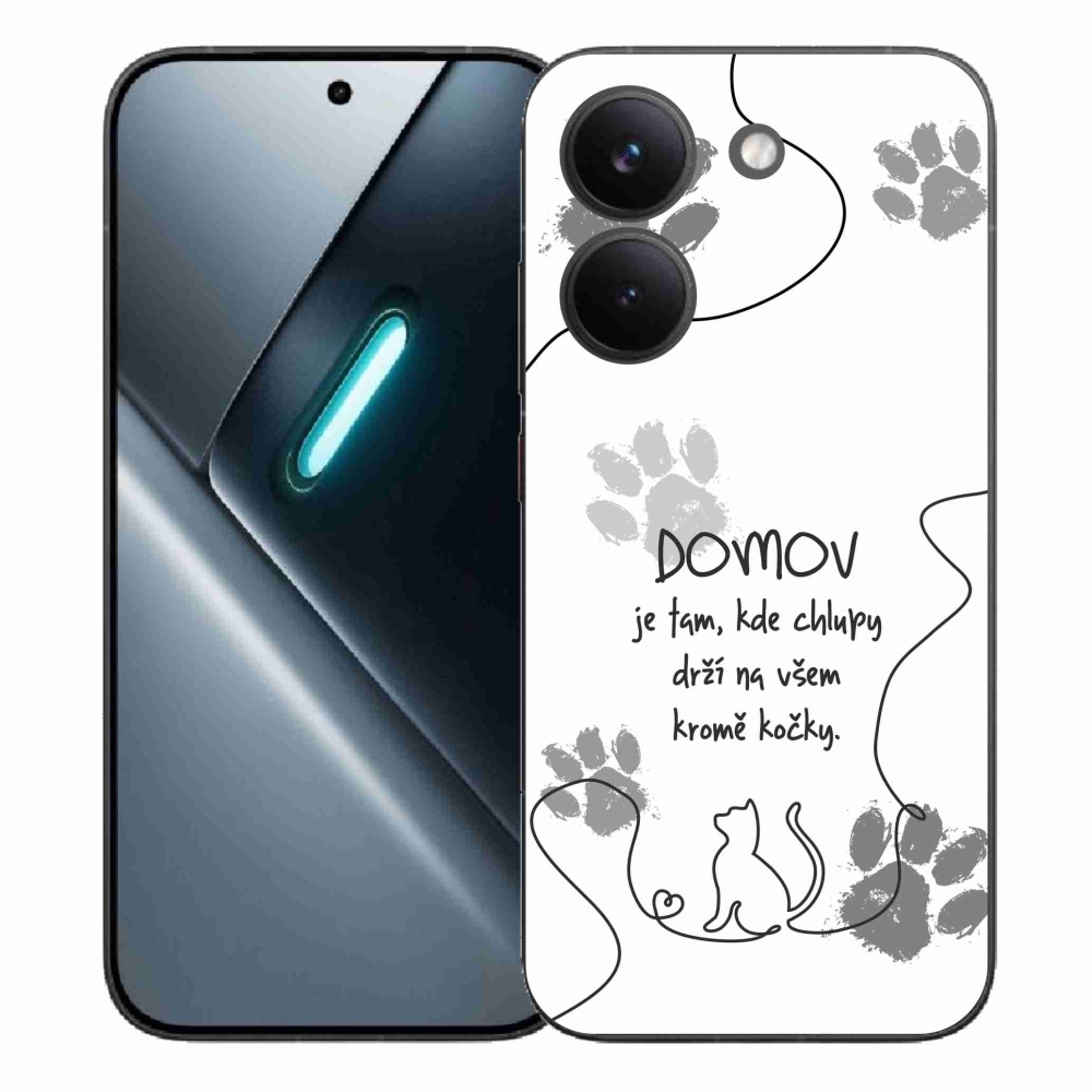 Gélový kryt mmCase na Xiaomi Poco X8 Pro - mačacie motív biele pozadie