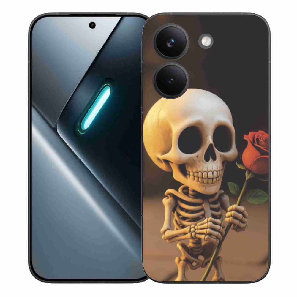 Gélový kryt mmCase na Xiaomi Poco X8 Pro - kostlivec s ružou